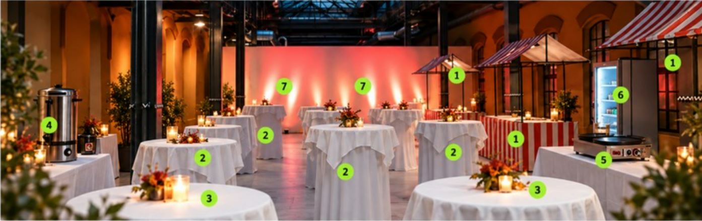 Herbstevent Stehempfang mit Dekoration
